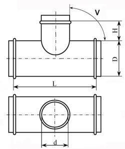 Тройник круглого сечения с круглой прямой врезкой