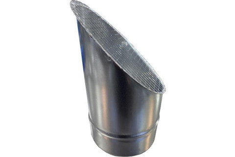 Косой или скошенный участок воздуховода круглого сечения с сеткой Ф315-150-45  Лист.нерж. (AISI 430) 0.50 [Сетка сварная/-]